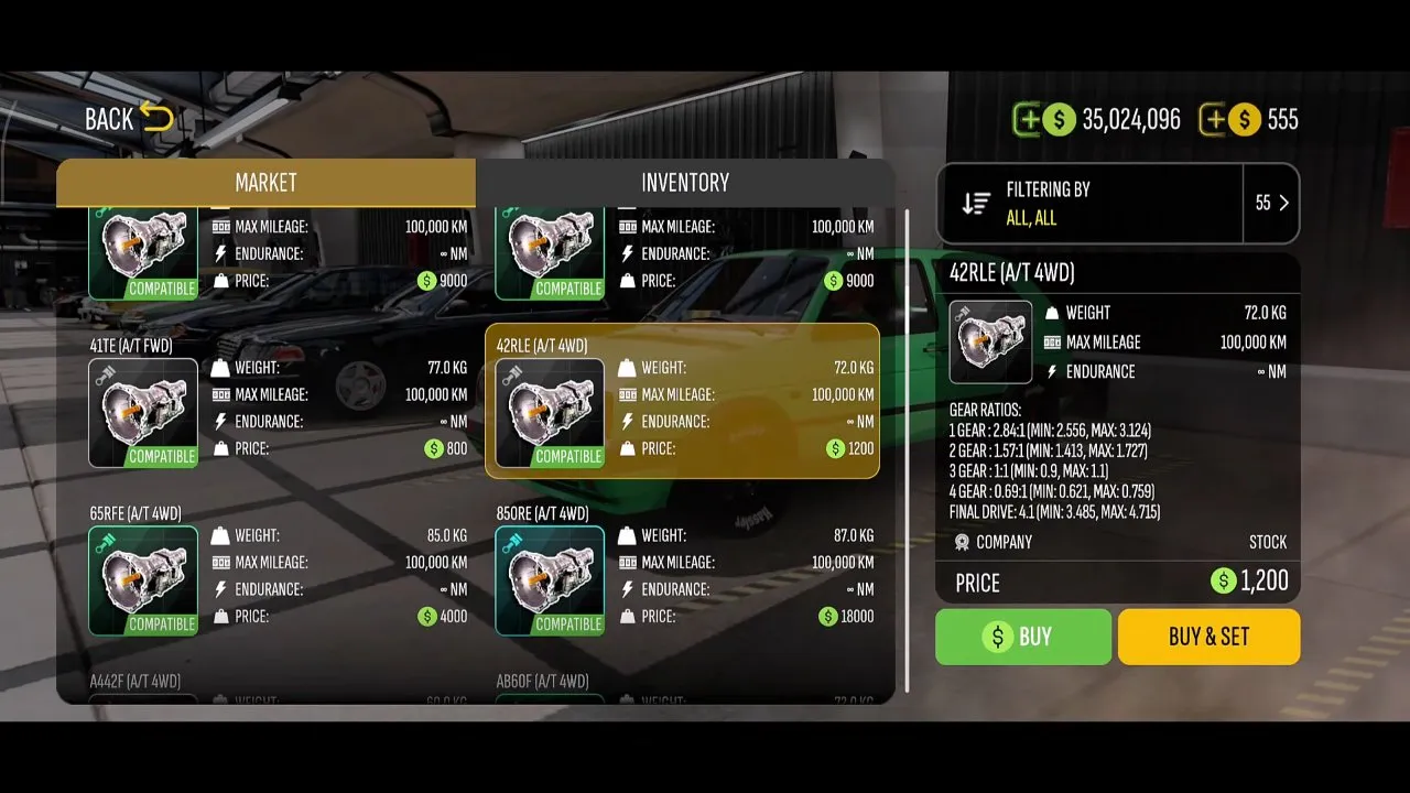 Gearbox Settings